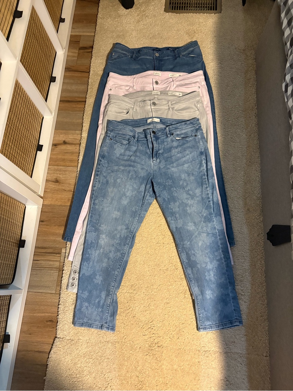 J. Jill Skinny Jeans Quartet in Light Blue, Dark Blue, Purple, Gray